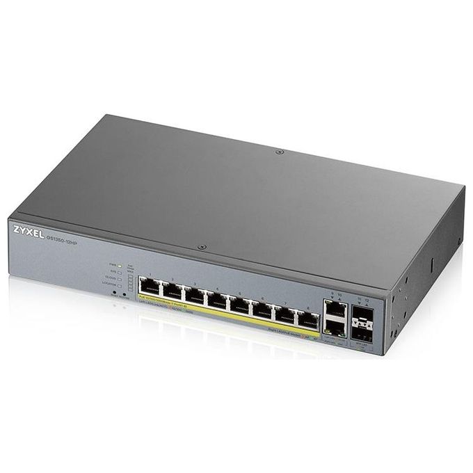 Zyxel GS1350-12HP-EU0101F Switch di Rete Gestito L2 Gigabit Ethernet 10-100-1000 Grigio Supporto Power over Ethernet
