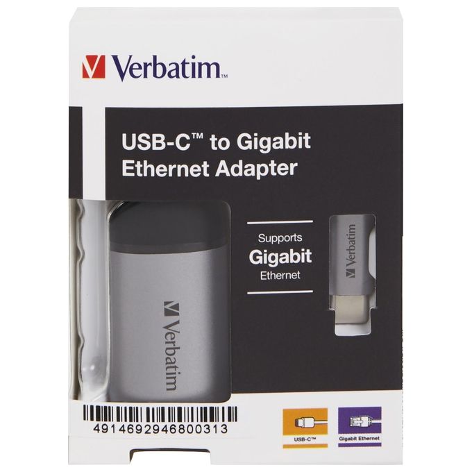 Verbatim Hub di Interfaccia Usb 3.0 Type-C 1000Mbit-s Nero-Argento