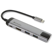 Verbatim 49141 Hub di Interfaccia Usb 3.2 Gen 1 Type-C 1000 Mbit-s Nero-Argento