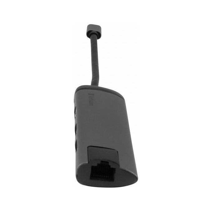 Verbatim 49141 Hub di Interfaccia Usb 3.2 Gen 1 Type-C 1000 Mbit-s Nero-Argento