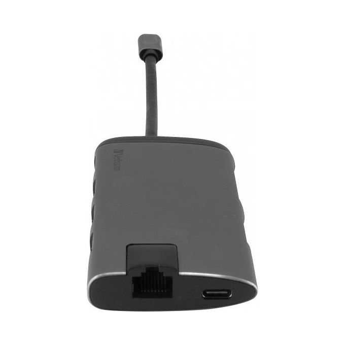 Verbatim Hub di Interfaccia Usb 3.0 Type-C 1000Mbit-s Nero-Argento