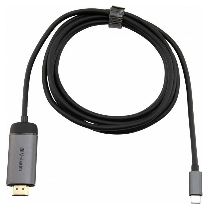 Verbatim Cavo e Adattatore Video 1,5mt Usb-C Hdmi Nero-Argento