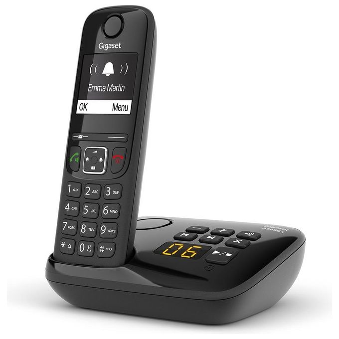 Gigaset AS690A Cordless DECT Display 2'' Vivavoce Rubrica Segreteria Nero