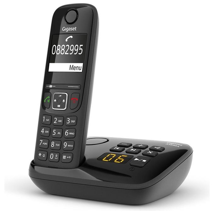 Gigaset AS690A Cordless DECT Display 2'' Vivavoce Rubrica Segreteria Nero