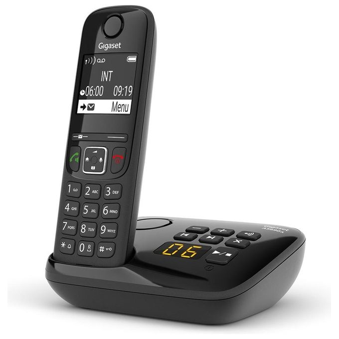 Gigaset AS690A Cordless DECT Display 2'' Vivavoce Rubrica Segreteria Nero