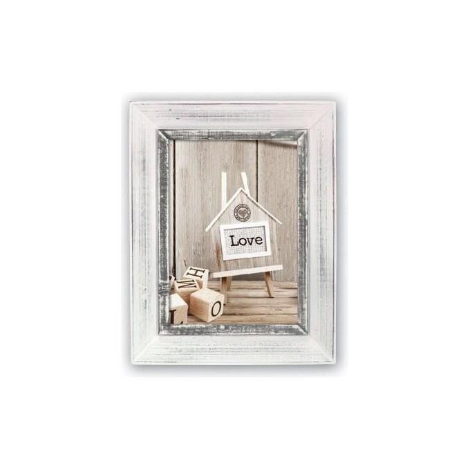 Zep Athis Cornice Portafoto Bianco 15x20cm in Legno