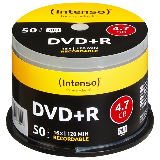 Intenso 4111155 DVD+R Vergine 4,7 GB 16x Cake Box 50 Pezzi 120 min