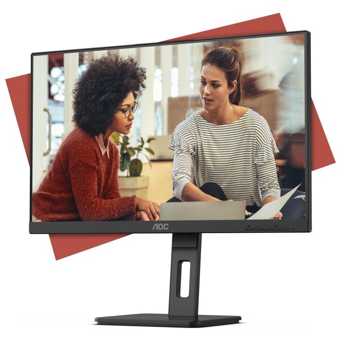 AOC 24E3QAF E3 Monitor PC 23.8'' IPS Full HD 1920x1080 75Hz 4ms Flicker-Free Pivot Regolazione Altezza colore Nero