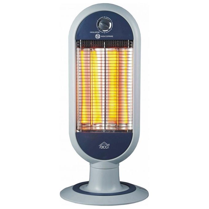 DCG SA9829 Stufa Pannello Radiante 2 Elementi Fibra di Carbonio 1000W Oscillante colore Blu Grigio