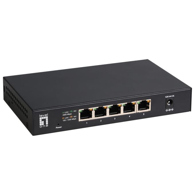 LevelOne GEU-0525 Switch di Rete Non Gestito 5 Porte 2.5G Ethernet (100-1000-2500) colore Nero