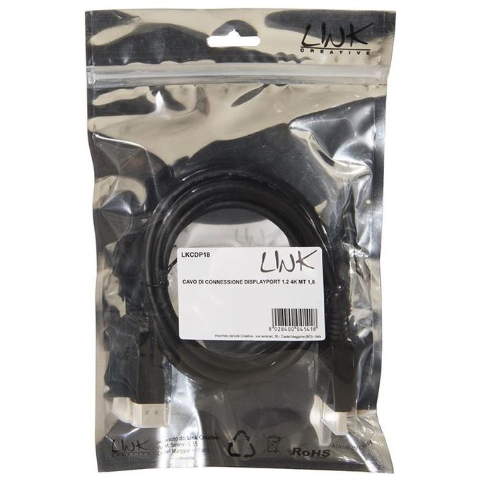 Link cavo di connessione displayport 1.2 4k mt 1,8