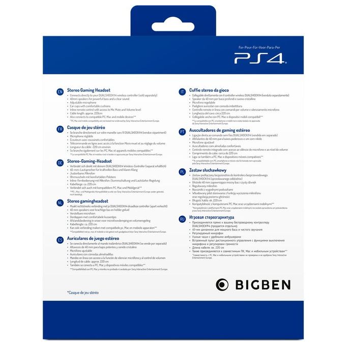Bigben Interactive Cuffia Padiglione Auricolare Blu