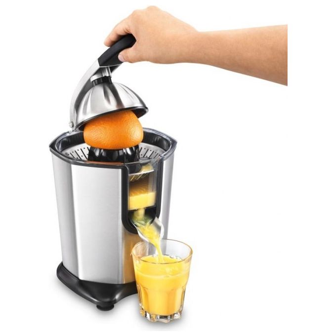 Solis 921.74 Spremiagrumi Elettrico 160 W Acciaio Inox con Avvio Automatico e Beccuccio Antigoccia colore Nero Acciaio Inox