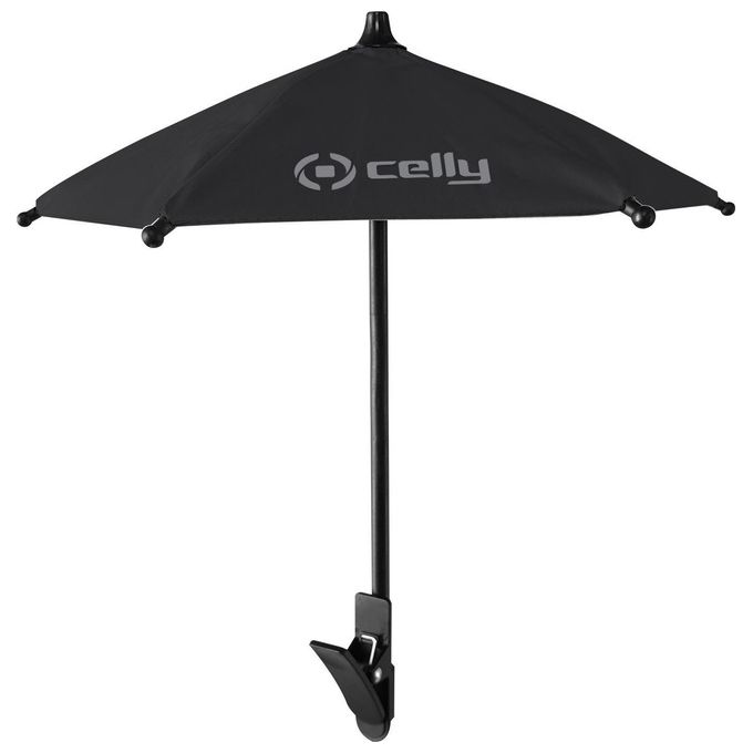 Celly ZEROFEELBK Zero Feeling Ombrello per Smartphone Universale con Clip e Funzione Stand colore Nero