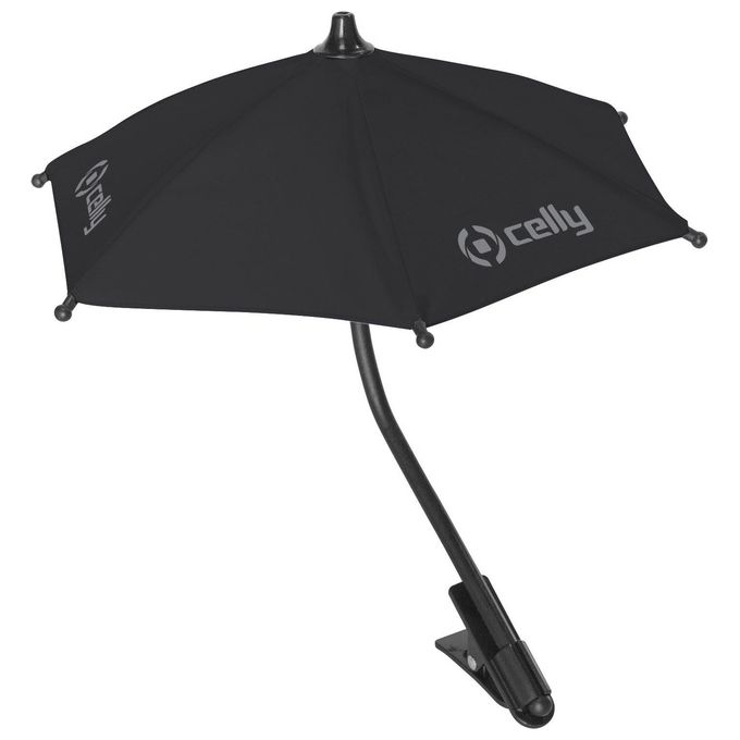 Celly ZEROFEELBK Zero Feeling Ombrello per Smartphone Universale con Clip e Funzione Stand colore Nero