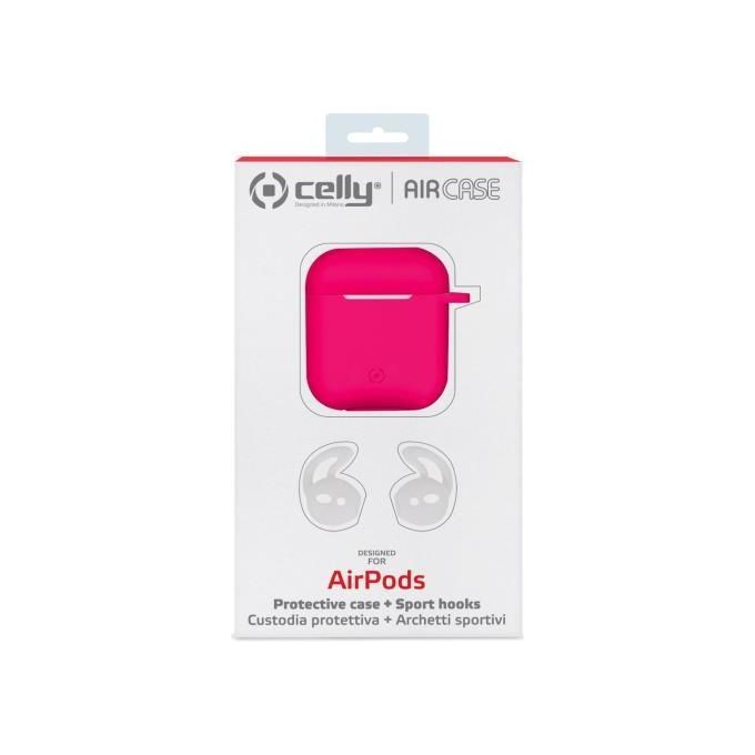 Celly Custodia in Silicone Airpods fucsia