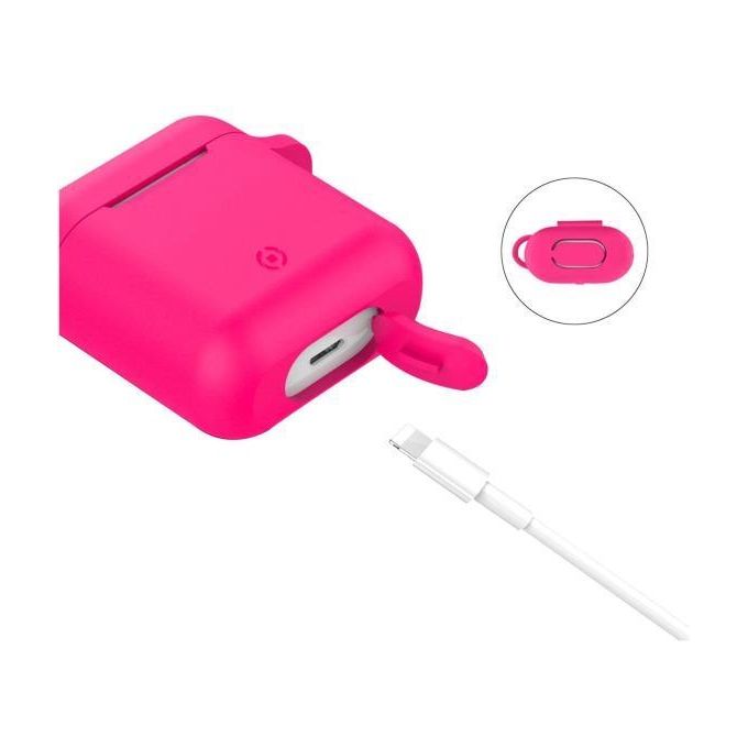 Celly Custodia in Silicone Airpods fucsia