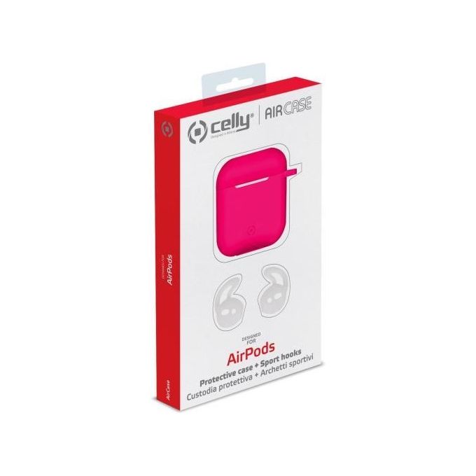 Celly Custodia in Silicone Airpods fucsia