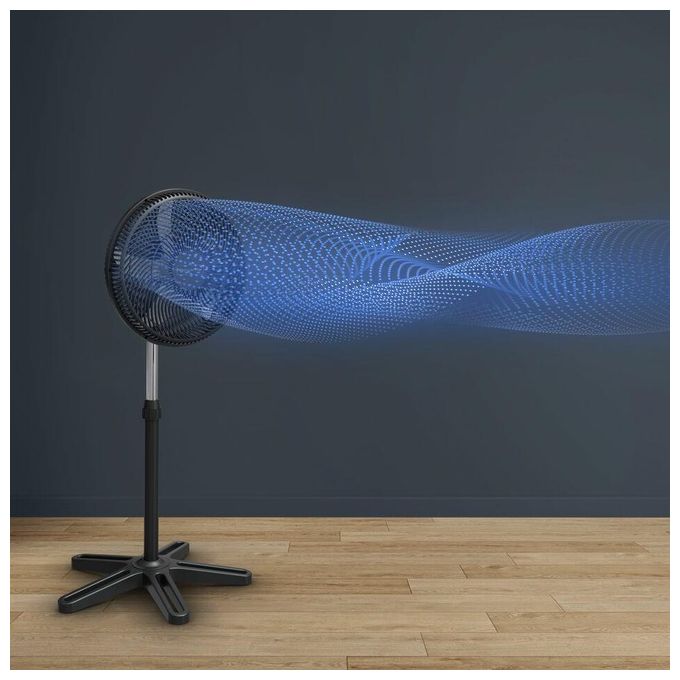 Rowenta VU3110F0 Turbo Essential Ventilatore a Piantana 3 Velocita' 40 cm 2220 m³-h 58 dB colore Nero
