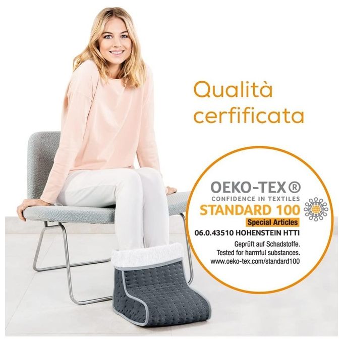 Beurer 25035X0034 FW 20 Scaldapiedi 100 W 3 Livelli di Temperatura Spegnimento Automatico 90 min Colore Grigio