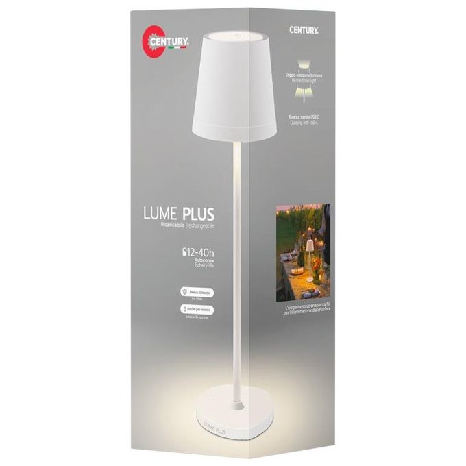 Century Lampada LED Decorativa LUME Plus Bianco 2.2W 2700K Dimmerabile