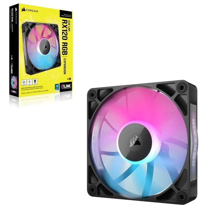 Corsair CO-9051017-WW iCUE LINK RX120 RGB Ventilatore 12 cm Cuscinetto a levitazione magnetica PWM 400-2100 rpm 4,38 mmH2O colore Nero