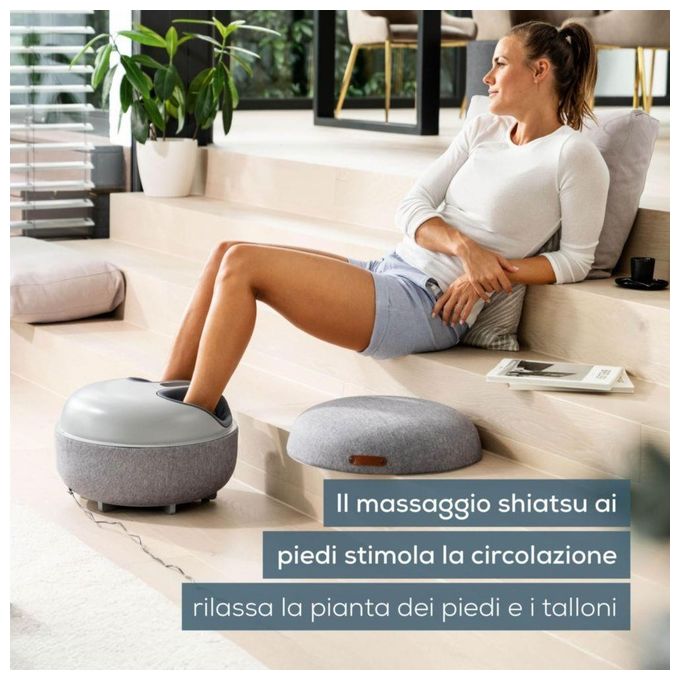 Beurer 10029 Massaggiatore plantare FM 120 Massaggio Shiatsu e a compressione 3 livelli intensita' Funzione riscaldamento colore Grigio