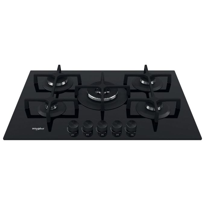 Whirlpool GOA7523NB1 Ambient Urban Piano cottura a gas 73 cm 5 fuochi da incasso in vetro colore Nero