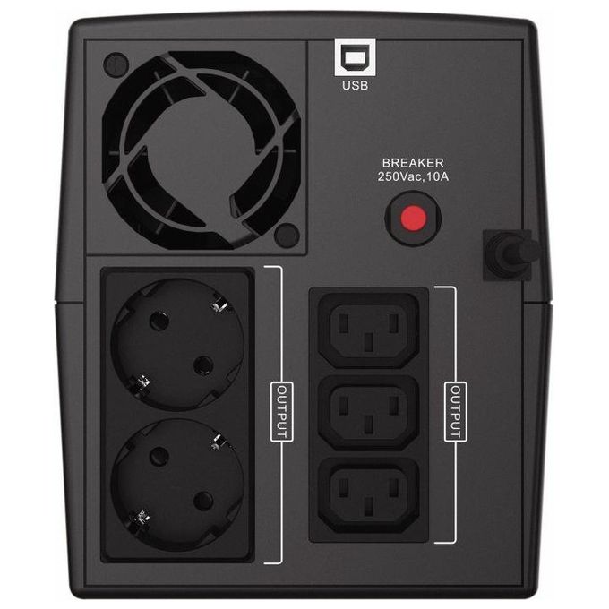 Conceptronic ZEUS08EM Gruppo di continuita' UPS 1500VA 900W Offline con AVR 2 prese Schuko 3 prese IEC comunicazione USB HID colore Nero