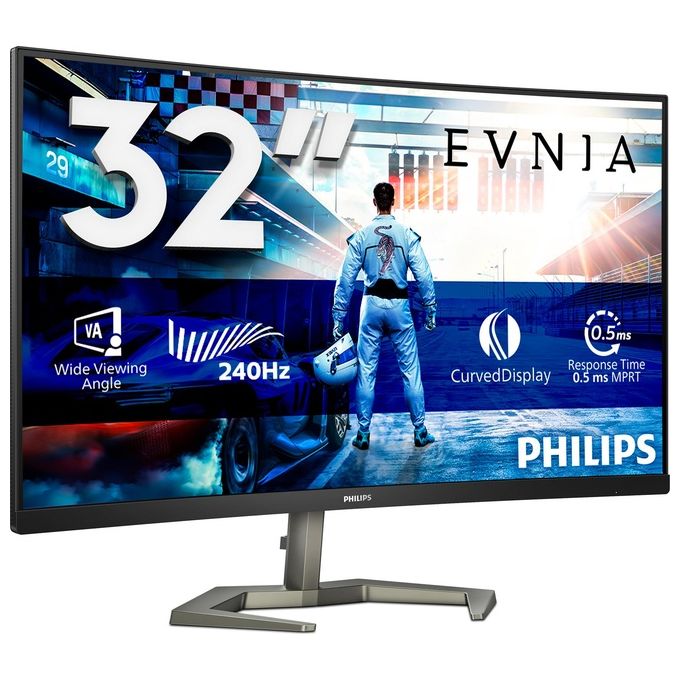 Philips 32M1C5200W Momentum Monitor Gaming 31.5'' Curvo VA FHD 1920x1080 240Hz 0.5ms Adaptive FreeSync colore Nero