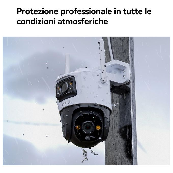 Imou IPC-S7XP-10M0WED Cruiser Dual Telecamera IP PTZ Esterno 10MP Doppio Obiettivo Wi-Fi 6 Visione Notturna IP66 colore Bianco