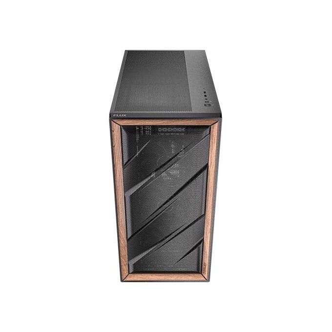 Antec FLUX Case PC Midi Tower Supporto E-ATX Pannello Laterale in Vetro Temperato e Inserti in Legno colore Nero