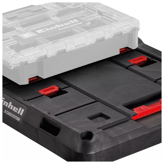 Einhell 4540041 E-Case Carrellino Porta Valigette con Ruote Gommate e Freni 120 Kg Peso Massimo Punti Fissaggio Cinghie Ruote Smontabili colore Nero