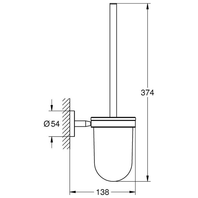 Grohe 41169000 Start Cosmopolitan Porta Scopino WC da Parete Fissaggio Nascosto colore Cromo
