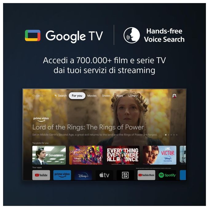 Sony KD55X85LAEP Bravia TV Full Array LED 55'' 4K Ultra HD Google TV HDR Dolby Vision 120 Hz 4 HDMI Wi-Fi colore Nero