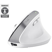 Trust 25399 Bayo+ Mouse Ergonomico Wireless Multidispositivo 6 Pulsanti 800-2400 DPI Ricaricabile colore Bianco
