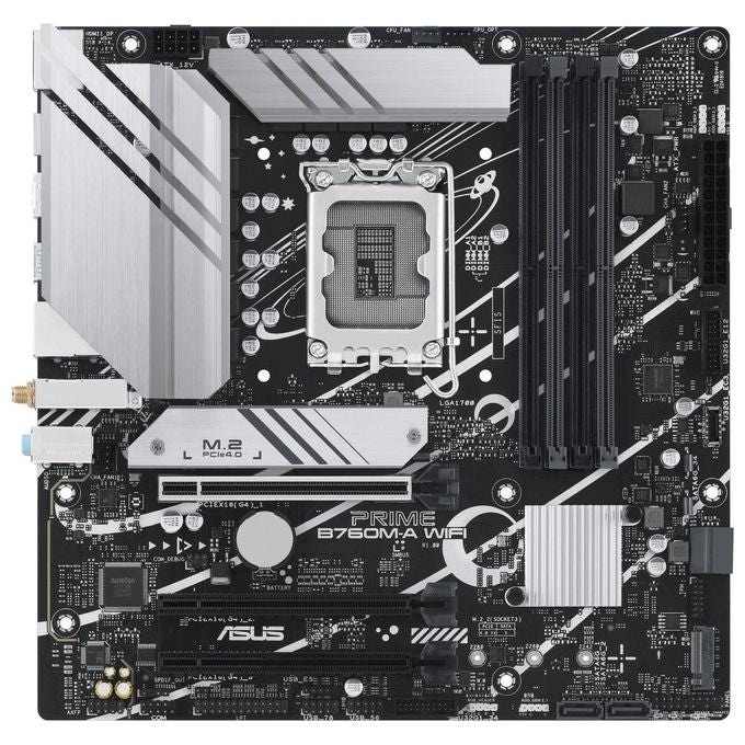 Asus PRIME B760M-A WIFI Scheda Madre micro ATX Intel B760 LGA 1700 DDR5 128 GB WiFi 6 Bluetooth 5.2 2x M.2 PCIe 4.0 2.5Gb Ethernet