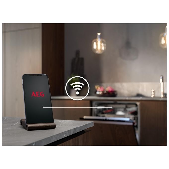 AEG FSE76738P Serie 7000 Lavastoviglie da Incasso 14 coperti Classe A 43 dB AirDry Wi-Fi Motore Inverter (82x60x56 cm) colore Acciaio Inossidabile