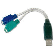 Digitus Adattatore Ps2-Usb per Connettere Mouse e Tastiera Ps-2 Alla Porta Usb Tipo A