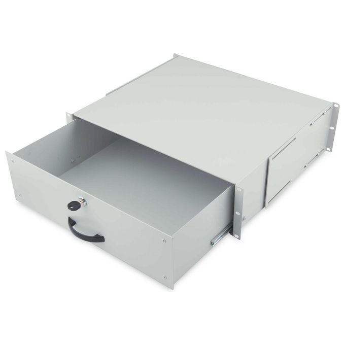 Digitus cassetto per armadi rack 19'' con serratura, 3 unita', grigio ral7035
