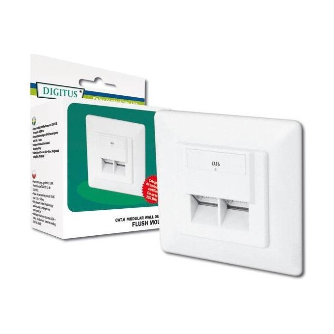 Digitus presa a muro ad incasso rj45 cat. 6 per reti