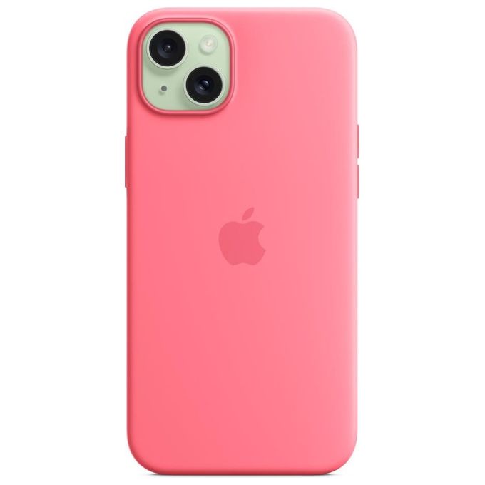 Apple MWNE3ZM-A Custodia in Silicone con MagSafe per iPhone 15 Plus tecnologia MagSafe ricarica wireless colore Rosa