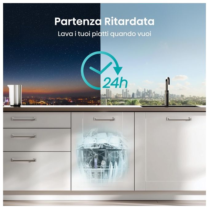Hisense HV523E10 Lavastoviglie da Incasso a Scomparsa Totale 10 coperti Classe E 47 dB Terzo Cesto (82x45x55 cm) colore Nero