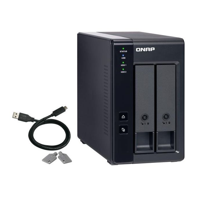 QNap TR-002 Array Unita' Disco Rigido 2 Alloggiamenti Sata-600 Usb 3.1 Gen 2
