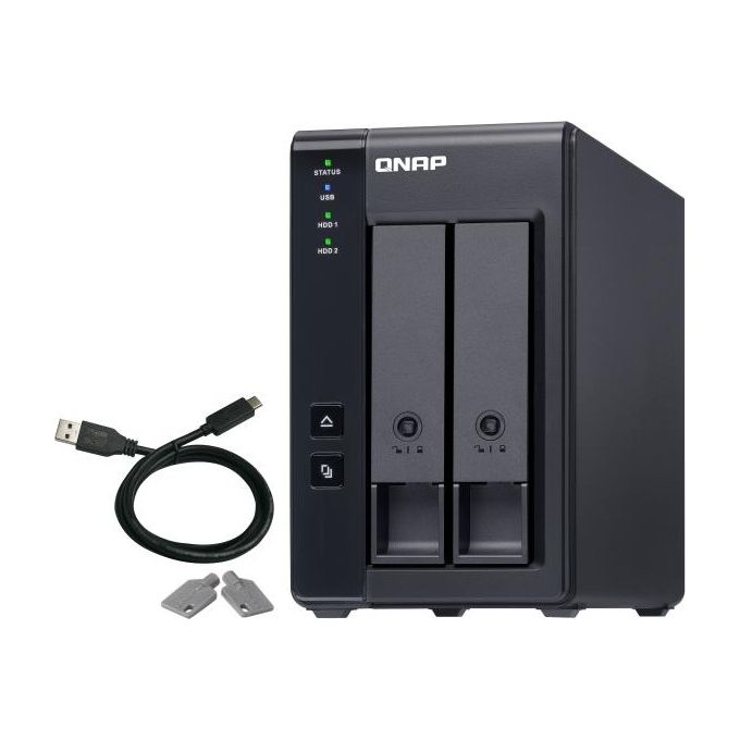 QNap TR-002 Array Unita' Disco Rigido 2 Alloggiamenti Sata-600 Usb 3.1 Gen 2