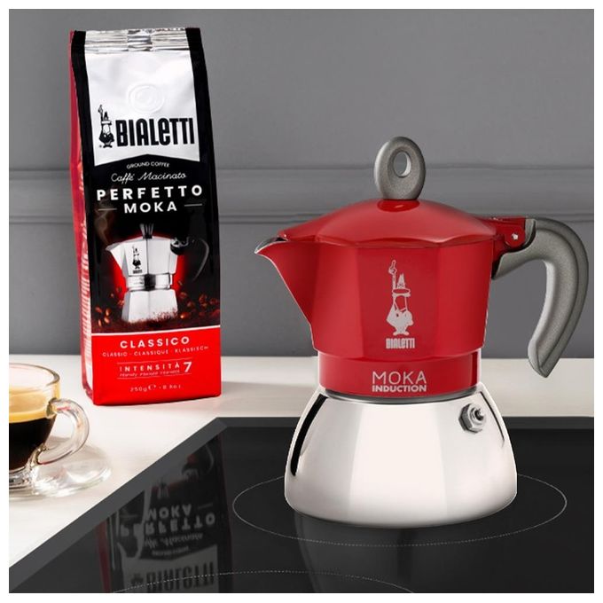 Bialetti Moka Induction 6 Tazze Rosso