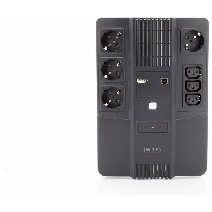Digitus gruppo di continuita' 600 va-360 watt 4 prese schuko, 3 iec c13 usb, rj45