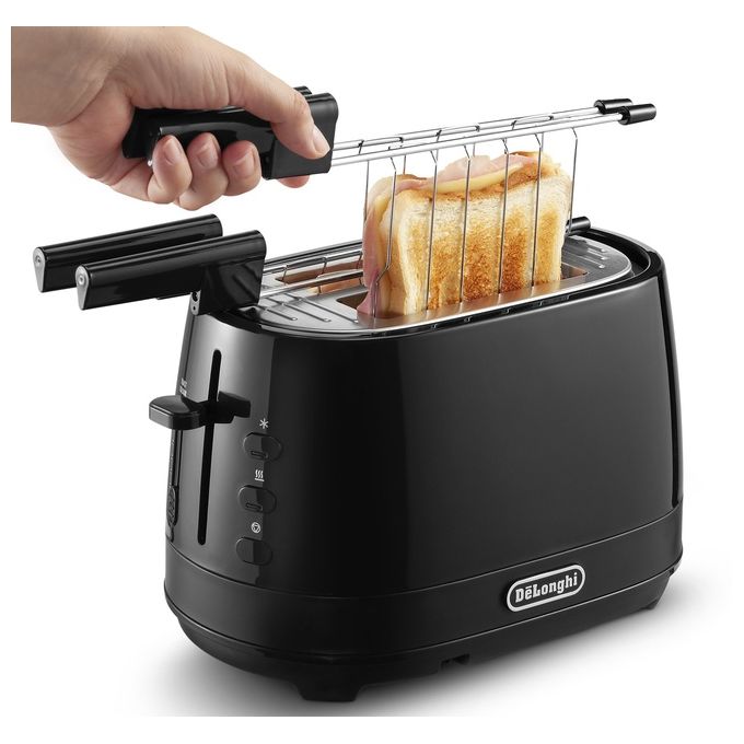 DeLonghi CTLAP2203.BK Tostapane a 2 Scomparti Potenza 550 W Nero