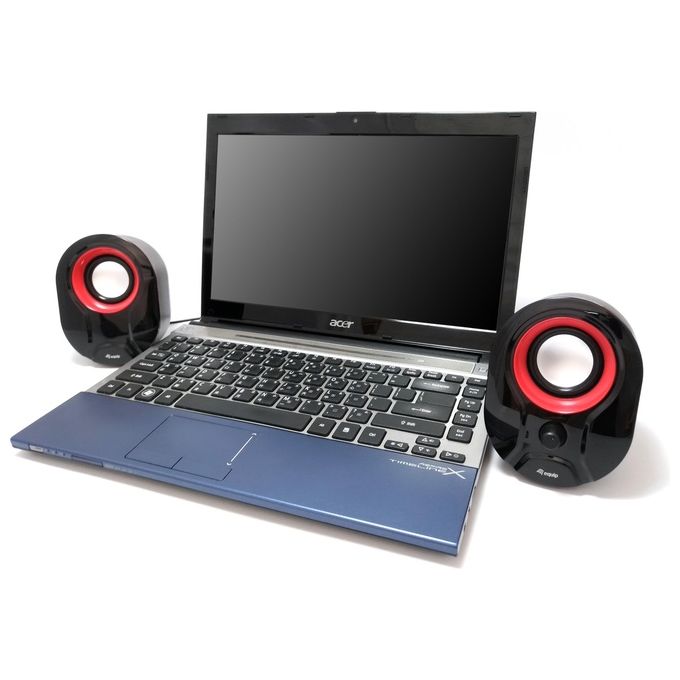 Conceptronic Mini Speaker Usb 2.0 3W Nero-Rosso Cablato