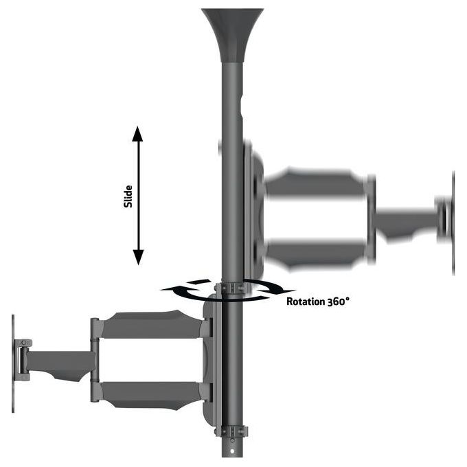Multibrackets 6416 Serie M Pro Supporto per Display da Soffitto 17''-42'' VESA 100x100-200x200 Inclinazione Regolabile Rotazione 360° colore Nero